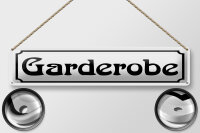 Blechschild Hinweis 46x10 cm Garderobe weißes Schild