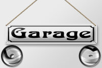 Blechschild Hinweis 46x10 cm Garage weißes Schild