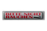 Blechschild Hinweis 46x10 cm bitte nicht Rauchen Schild