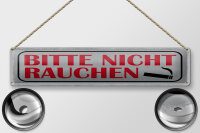 Blechschild Hinweis 46x10 cm bitte nicht Rauchen Schild