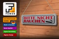 Blechschild Hinweis 46x10 cm bitte nicht Rauchen Schild