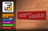 Holzschild Spruch 46x10cm Nähen ist kein Hobby Geschenk Dekoration