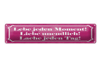 Blechschild Spruch 46x10 cm Lebe jeden Moment Schild