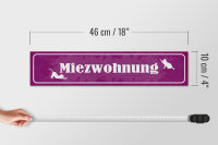 Holzschild Spruch 46x10cm Katze Miezwohnung Geschenk Dekoration