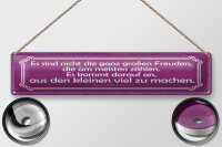 Blechschild Zitat 46x10 cm aus kleinen Freunden viel...