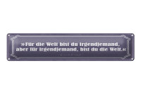 Blechschild Zitat 46x10 cm Für die Welt bis du...