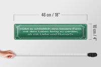 Blechschild Zitat 46x10 cm als mit Liebe und Humor Schild