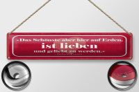 Blechschild Zitat 46x10 cm Das Schönste aber hier...