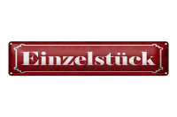 Blechschild Hinweis 46x10 cm Einzelstück rotes Schild