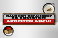 Holzschild Spruch 46x10cm Rauchen gefährdet Gesundheit Dekoration