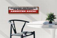 Holzschild Spruch 46x10cm Rauchen gefährdet Gesundheit Dekoration