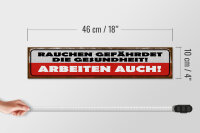 Holzschild Spruch 46x10cm Rauchen gefährdet Gesundheit Dekoration