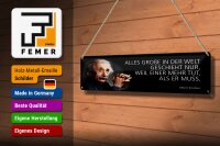 Blechschild Einstein Zitat 46x10 cm Alles Große in der Welt Schild