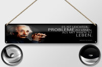 Blechschild Einstein Zitat 46x10 cm leichter Probleme zu lösen Schild