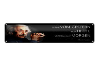 Blechschild Einstein Zitat 46x10 cm Lerne vom Gestern Schild