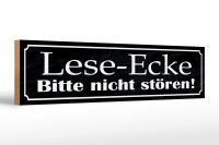 Holzschild Spruch 46x10cm Lese-Ecke bitte nicht stören Dekoration