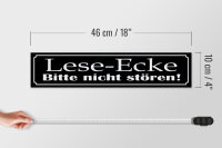 Holzschild Spruch 46x10cm Lese-Ecke bitte nicht stören Dekoration