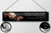 Blechschild Einstein Zitat 46x10 cm Jeder ist ein Genie Schild