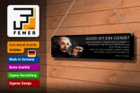 Blechschild Einstein Zitat 46x10 cm Jeder ist ein Genie Schild