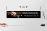 Blechschild Einstein Zitat 46x10 cm Jeder ist ein Genie Schild