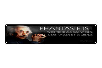 Blechschild Einstein Zitat 46x10 cm Phantasie ist wichtiger als das Wissen