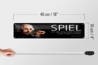 Blechschild Einstein Zitat 46x10 cm Spiel ist die höchste Form von Forschung.