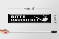 Holzschild Hinweis 46x10cm Bitte rauchfrei Geschenk Dekoration