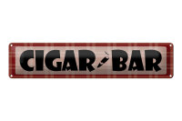 Blechschild Hinweis 46x10 cm Cigar Bar rotes Schild