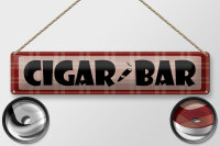 Blechschild Hinweis 46x10 cm Cigar Bar rotes Schild