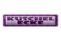 Blechschild Hinweis 46x10 cm  Kuschelecke lila Schild