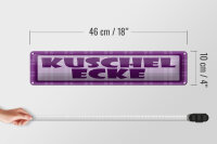 Blechschild Hinweis 46x10 cm  Kuschelecke lila Schild