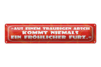Blechschild Zitat 46x10 cm Aus einem traurigen Arsch...
