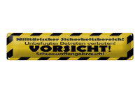 Blechschild Warnschild 46x10 cm Militärischer...