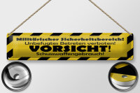 Blechschild Warnschild 46x10 cm Militärischer...