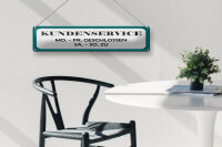 Blechschild Hinweis 46x10 cm Kundenservice Geschlossen und zu Schild