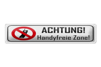 Blechschild Hinweis 46x10 cm Achtung Handyfreie Zone Schild