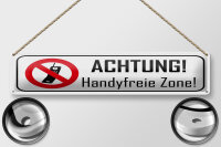 Blechschild Hinweis 46x10 cm Achtung Handyfreie Zone Schild