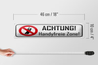 Blechschild Hinweis 46x10 cm Achtung Handyfreie Zone Schild