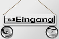 Blechschild Hinweis 46x10 cm Eingang links Hand Schild