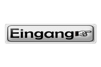 Blechschild Hinweis 46x10 cm Eingang rechts Hand Schild