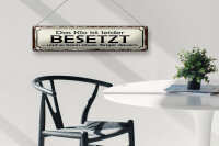 Blechschild Hinweis 46x10 cm Das Klo ist besetzt kann länger dauern