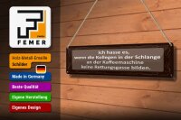 Blechschild Spruch 46x10 cm an der Kaffeemaschine keine Rettungsgasse Schild