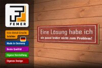 Holzschild Spruch 46x10cm Lösung passt nicht zum Problem Dekoration
