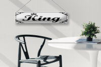 Blechschild Hinweis 46x10 cm King weißes Schild