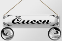 Blechschild Hinweis 46x10 cm Queen weißes Schild