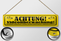 Blechschild Hinweis 46x10 cm Achtung Videoüberwacht...