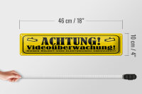 Blechschild Hinweis 46x10 cm Achtung Videoüberwacht gelbes Schild