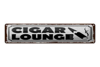 Blechschild Hinweis 46x10 cm Cigar Lounge weißes...
