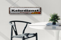 Blechschild Hinweis 46x10 cm Kehrdienst Erledigt Blätter weißes Schild
