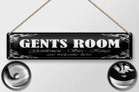 Blechschild Hinweis 46x10 cm Gents Room schwarzes Schild